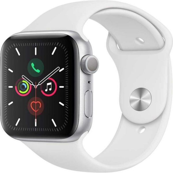 Умные часы Apple Watch Series 5 серебристый/белый [mwvd2ru/a]